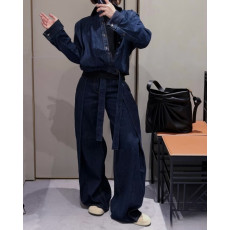 로에베 신상 벨트 와이드 데님 팬츠