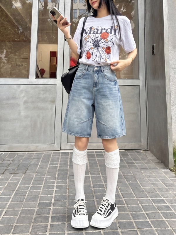 셀린느 26 신상 데님 반 팬츠