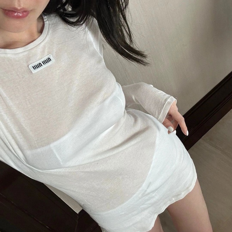 미우미우 긴팔 롱 티