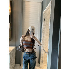 미우미우 ?? 레터링 패치 스트라이프 탑
