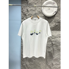 디올 카툰 로고 반팔 티셔츠