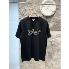 디올 카툰 로고 반팔 티셔츠
