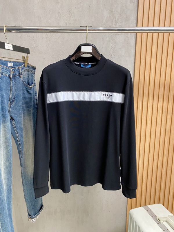 프라다 라운드넥 이너 긴팔 티셔츠