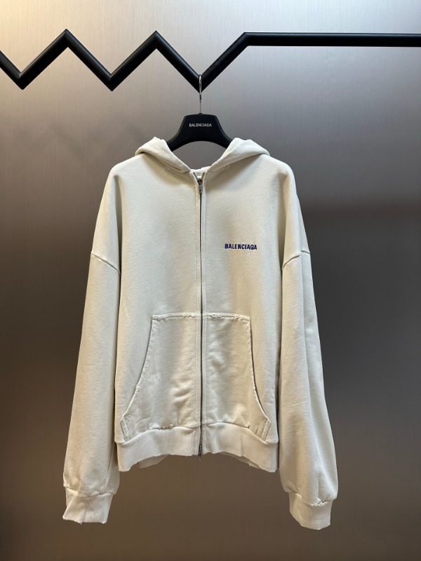 발렌시아가 후드 집업 스웨트셔츠