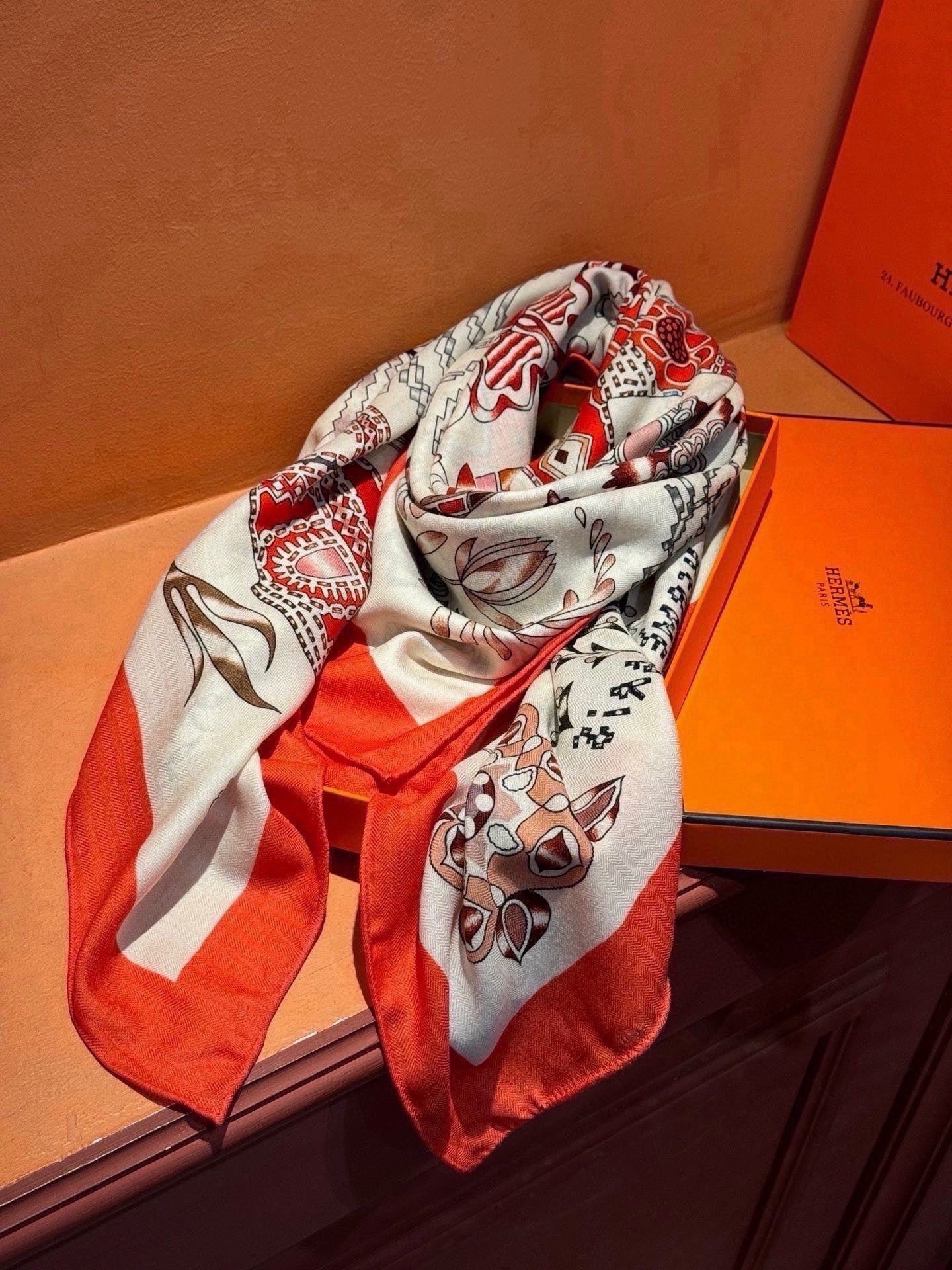 에르메스 En Attendant Ulysse shawl 스카프