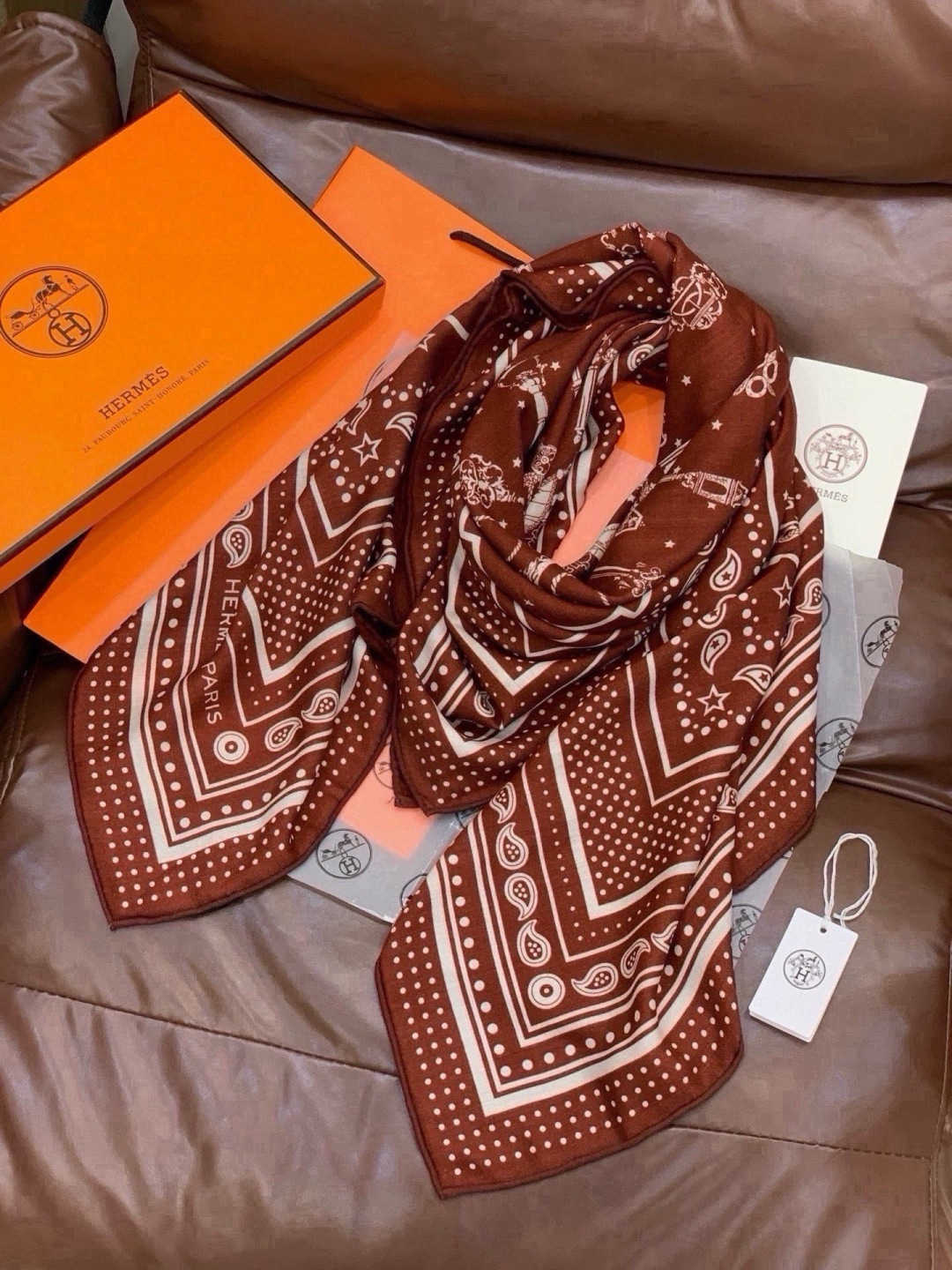 에르메스 Les Cles Bandana shawl 스카프