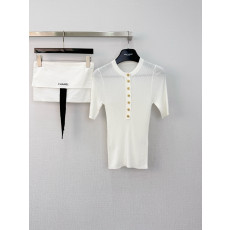 샤넬 26 더블 C 골지 니트 반팔
