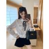 미우미우 2026 초가을 신상 벨벳 리본 셔츠