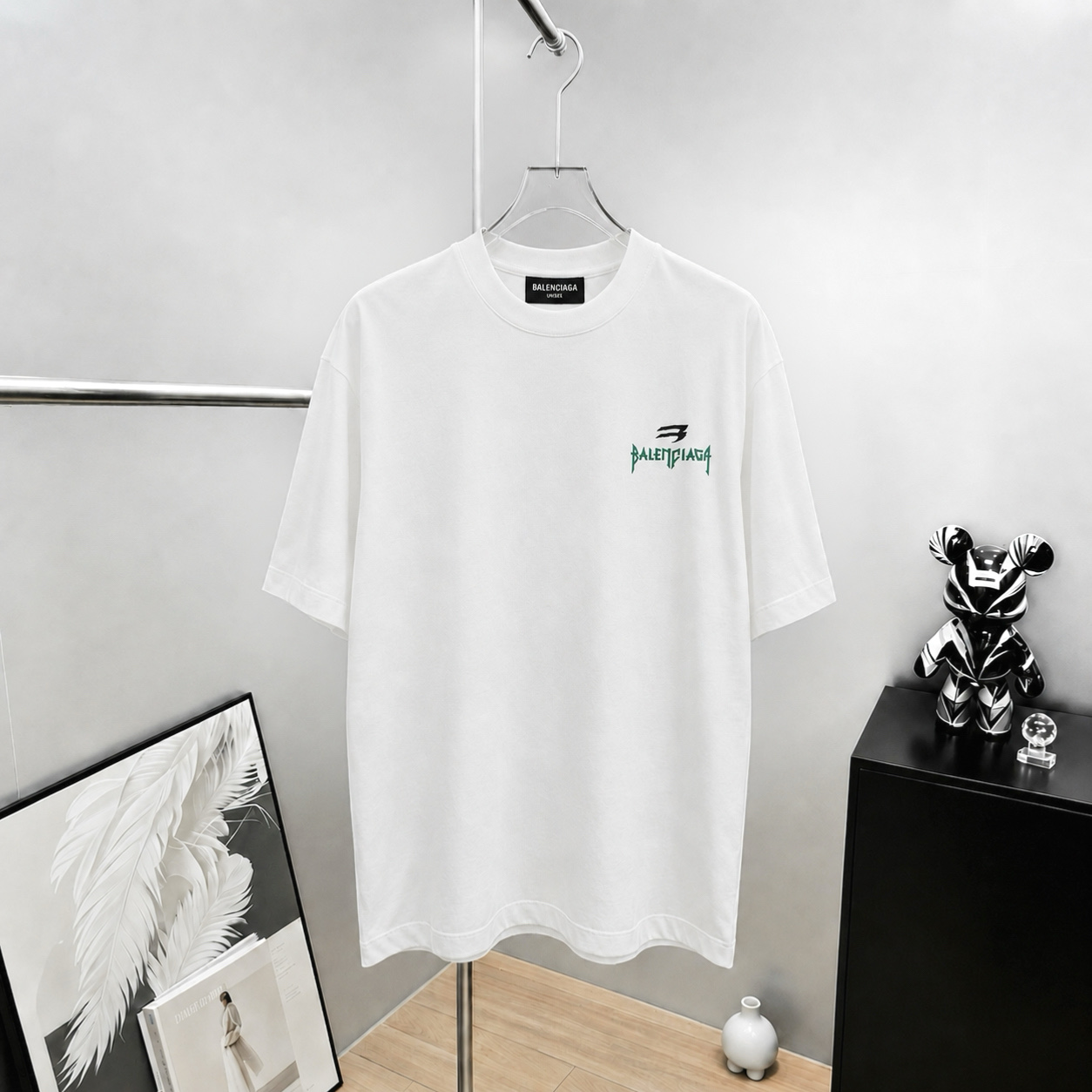 발렌시아가 로고 반팔 티셔츠