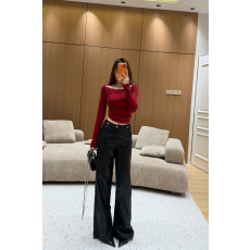 샤넬 2025FW 더블 C 자수 레더 팬츠