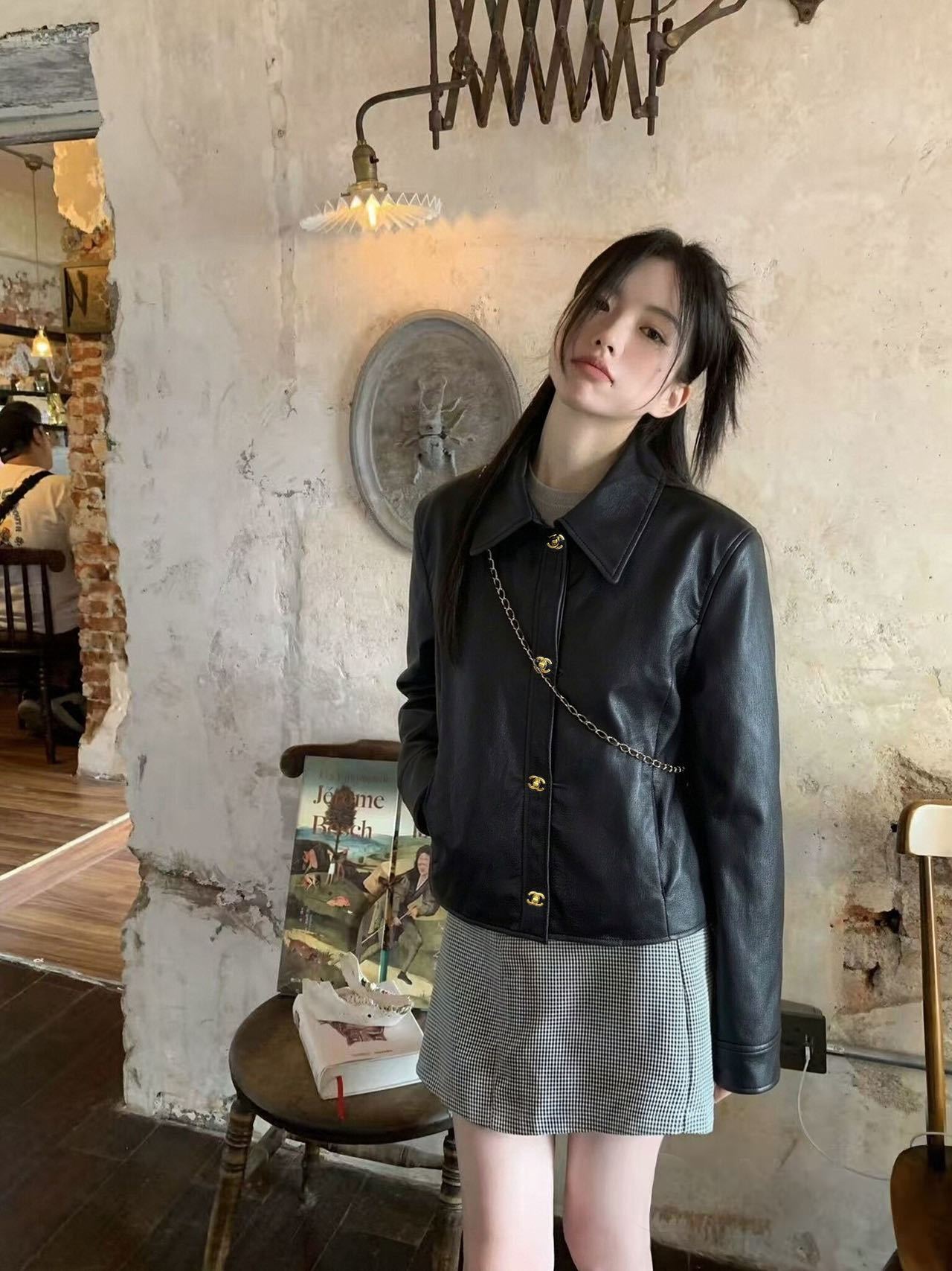 샤넬 2026FW 신상 PU 레더 자켓