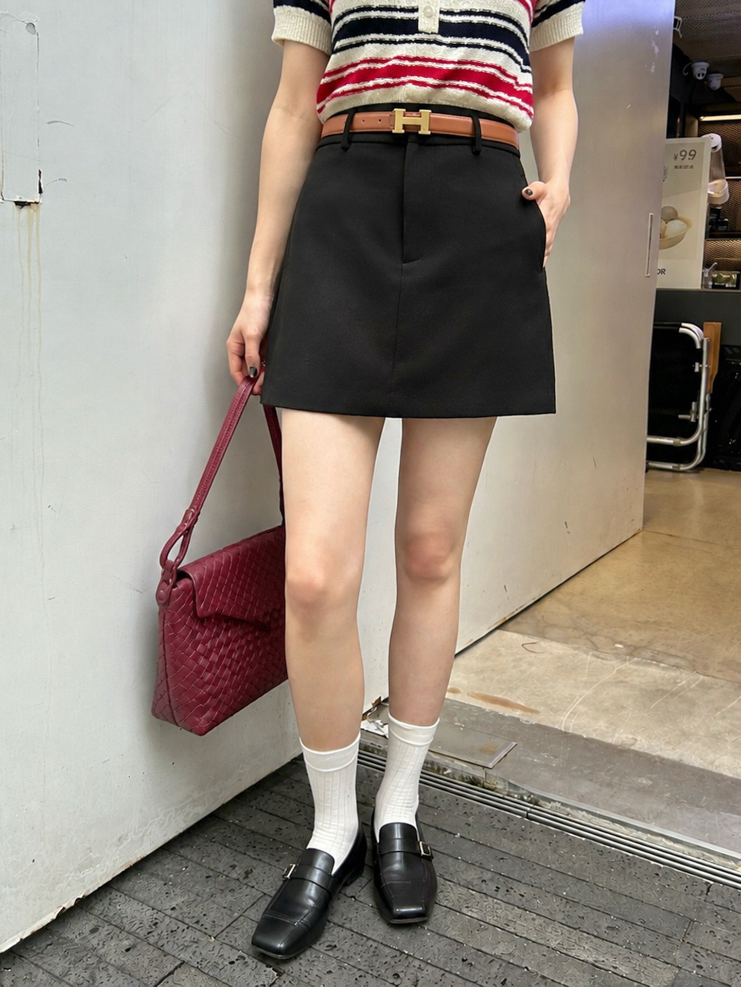 에르메스 26 신상 벨티드 스커트